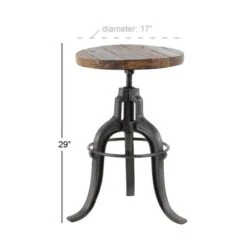 29" Brown Iron & Wood Industrial Stool 15 29" Brown Iron & Wood Industrial Stool -Michaels Decor Sale D370013S 5