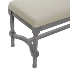 Grey Wood & Linen Traditional Bench -Michaels Decor Sale D370015S 3