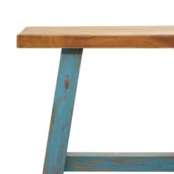 18" Blue Mahogany Farmhouse Stool -Michaels Decor Sale D370019S 3