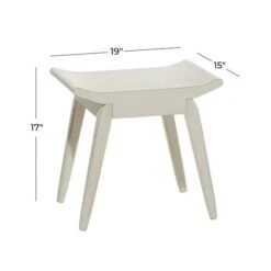 17" White Wood Traditional Stool -Michaels Decor Sale D370029S 5