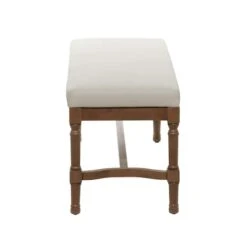 Brown Wood & Linen Traditional Bench -Michaels Decor Sale D370030S 2