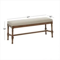 Brown Wood & Linen Traditional Bench -Michaels Decor Sale D370030S 5