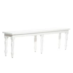 White Wood Farmhouse Bench