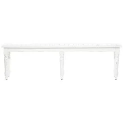 White Wood Farmhouse Bench -Michaels Decor Sale D370032S 2
