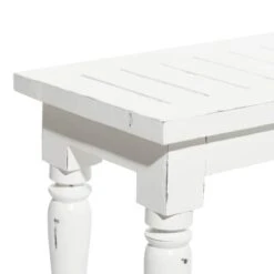 White Wood Farmhouse Bench -Michaels Decor Sale D370032S 4