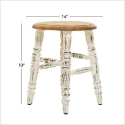 18" White Wood Farmhouse Stool -Michaels Decor Sale D370035S 4