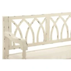Farmhouse Rectangular Distressed White Wooden Indoor Bench -Michaels Decor Sale D370038S 4