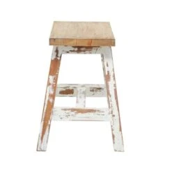 Brown & White Wood Farmhouse Bench -Michaels Decor Sale D370047S 3