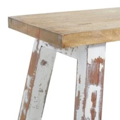 Brown & White Wood Farmhouse Bench -Michaels Decor Sale D370047S 6