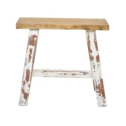 Brown & White Wood Farmhouse Bench -Michaels Decor Sale D370047S 7