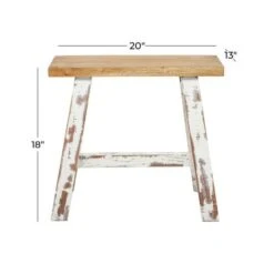 Brown & White Wood Farmhouse Bench -Michaels Decor Sale D370047S 8