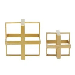 Gold Metal Glam Geometric Cube Sculpture Set -Michaels Decor Sale D370244S 3