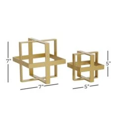 Gold Metal Glam Geometric Cube Sculpture Set -Michaels Decor Sale D370244S 5