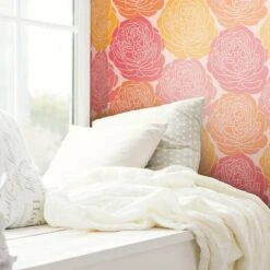 RoomMates Bed Of Roses Peel & Stick Wallpaper Pink/Yellow -Michaels Decor Sale D372157S 5