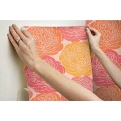 RoomMates Bed Of Roses Peel & Stick Wallpaper Pink/Yellow -Michaels Decor Sale D372157S 9