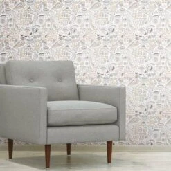 RoomMates Mod Faces Peel & Stick Wallpaper Gray/Taupe -Michaels Decor Sale D372172S 4