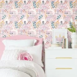 RoomMates Unicorn Paradise Peel & Stick Wallpaper Pink/Green -Michaels Decor Sale D372178S 2