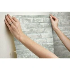 RoomMates Brick Peel & Stick Wallpaper Gray Taupe -Michaels Decor Sale D372250S 9