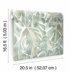 RoomMates Cat Coquillette Philodendron Peel & Stick Wallpaper Blue And Green -Michaels Decor Sale D372252S 6