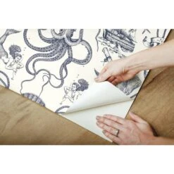 RoomMates Deep Sea Toile Peel & Stick Wallpaper Blue And White -Michaels Decor Sale D372261S 9