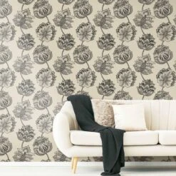 RoomMates Batik Jacobean Peel & Stick Wallpaper Taupe And Black -Michaels Decor Sale D372317S 6