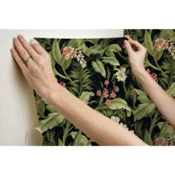 RoomMates Wailea Coast Peel & Stick Wallpaper Black/Green -Michaels Decor Sale D372328S 10