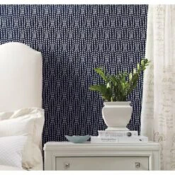 RoomMates Strands Peel & Stick Wallpaper Navy And White 18 RoomMates Strands Peel & Stick Wallpaper Navy And White -Michaels Decor Sale D372361S 4