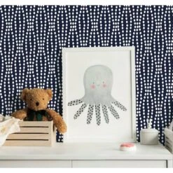 RoomMates Strands Peel & Stick Wallpaper Navy And White 19 RoomMates Strands Peel & Stick Wallpaper Navy And White -Michaels Decor Sale D372361S 5