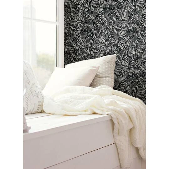 RoomMates Vintage Batik Jungle Peel & Stick Wallpaper Black/Gray 8 RoomMates Vintage Batik Jungle Peel & Stick Wallpaper Black/Gray - Image 6