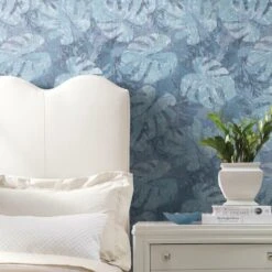 RoomMates Jungle Leaf Canopy Peel & Stick Wallpaper Blue/Gray 16 RoomMates Jungle Leaf Canopy Peel & Stick Wallpaper Blue/Gray -Michaels Decor Sale D372466S 2