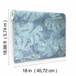 RoomMates Jungle Leaf Canopy Peel & Stick Wallpaper Blue/Gray 21 RoomMates Jungle Leaf Canopy Peel & Stick Wallpaper Blue/Gray -Michaels Decor Sale D372466S 7