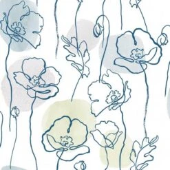 RoomMates Modern Poppy Peel & Stick Wallpaper Blue