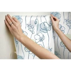 RoomMates Modern Poppy Peel & Stick Wallpaper Blue -Michaels Decor Sale D372483S 9