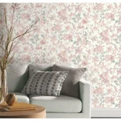 RoomMates Watercolor Floral Peel & Stick Wallpaper Pink/Green -Michaels Decor Sale D372492S 5