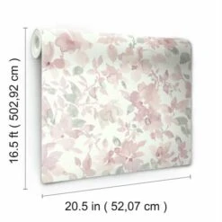 RoomMates Watercolor Floral Peel & Stick Wallpaper Pink/Green -Michaels Decor Sale D372492S 7