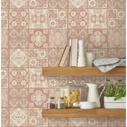 RoomMates Marrakesh Tile Peel & Stick Wallpaper Clay/Gray -Michaels Decor Sale D372554S 4