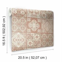 RoomMates Marrakesh Tile Peel & Stick Wallpaper Clay/Gray -Michaels Decor Sale D372554S 6