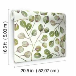 RoomMates Cat Coquillette Eucalyptus Peel & Stick Wallpaper Green And White -Michaels Decor Sale D372594S 7
