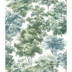 RoomMates Old World Trees Peel & Stick Wallpaper Green, Blue