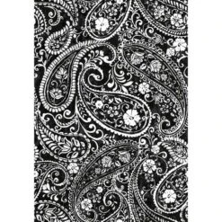 RoomMates Paisley Prince Peel & Stick Wallpaper Black And White