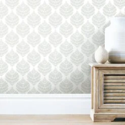 RoomMates Hygge Fern Damask Peel & Stick Wallpaper Gray And White -Michaels Decor Sale D372772S 2