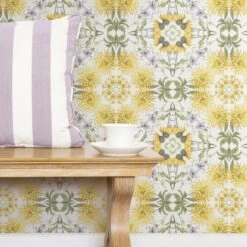 RoomMates Cottage Garden Kaleidoscope Peel & Stick Wallpaper Yellow And Green And White -Michaels Decor Sale D372849S 3