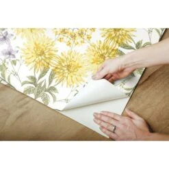 RoomMates Cottage Garden Kaleidoscope Peel & Stick Wallpaper Yellow And Green And White -Michaels Decor Sale D372849S 8