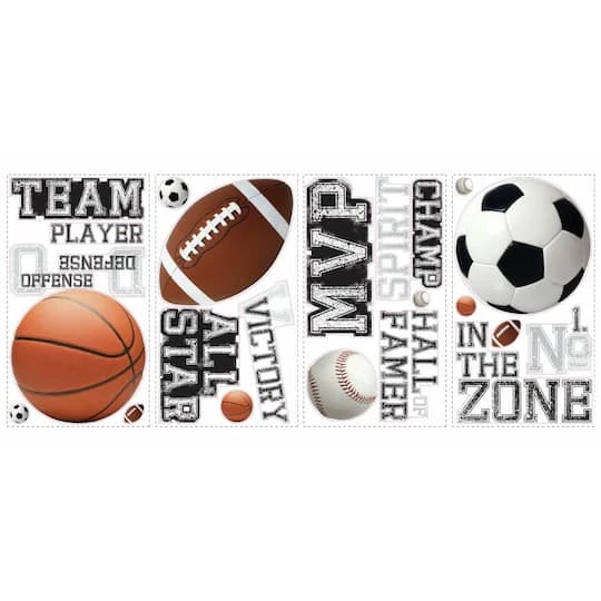 RoomMates All Star Sports Saying Peel & Stick Wall Decals 3 RoomMates All Star Sports Saying Peel & Stick Wall Decals