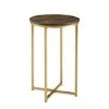 Walker Edison 16" Glam Round Side Table Dark Walnut/Gold 2 Walker Edison 16" Glam Round Side Table Dark Walnut/Gold -Michaels Decor Sale D374452S 1