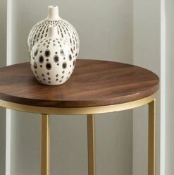 Walker Edison 16" Glam Round Side Table Dark Walnut/Gold 13 Walker Edison 16" Glam Round Side Table Dark Walnut/Gold -Michaels Decor Sale D374452S 4