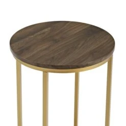 Walker Edison 16" Glam Round Side Table Dark Walnut/Gold 14 Walker Edison 16" Glam Round Side Table Dark Walnut/Gold -Michaels Decor Sale D374452S 5