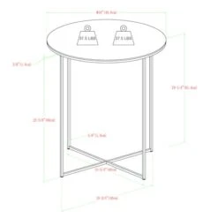Walker Edison 16" Glam Round Side Table Dark Walnut/Gold 15 Walker Edison 16" Glam Round Side Table Dark Walnut/Gold -Michaels Decor Sale D374452S 6