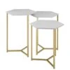 Walker Edison Faux White Marble/Gold Hexagon Modern Nesting Tables Set 1 Walker Edison Faux White Marble/Gold Hexagon Modern Nesting Tables Set -Michaels Decor Sale D374456S 1