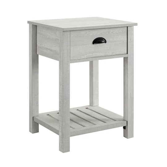 Walker Edison 18" 1-Drawer Country Side Table Stone Gray 5 Walker Edison 18" 1-Drawer Country Side Table Stone Gray - Image 3